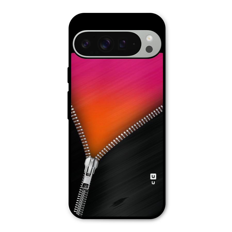 Zipper Print Metal Back Case for Google Pixel 9 Pro XL