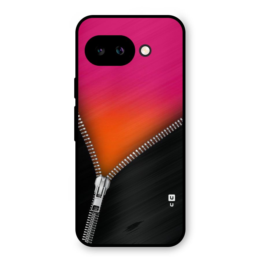 Zipper Print Metal Back Case for Google Pixel 9a