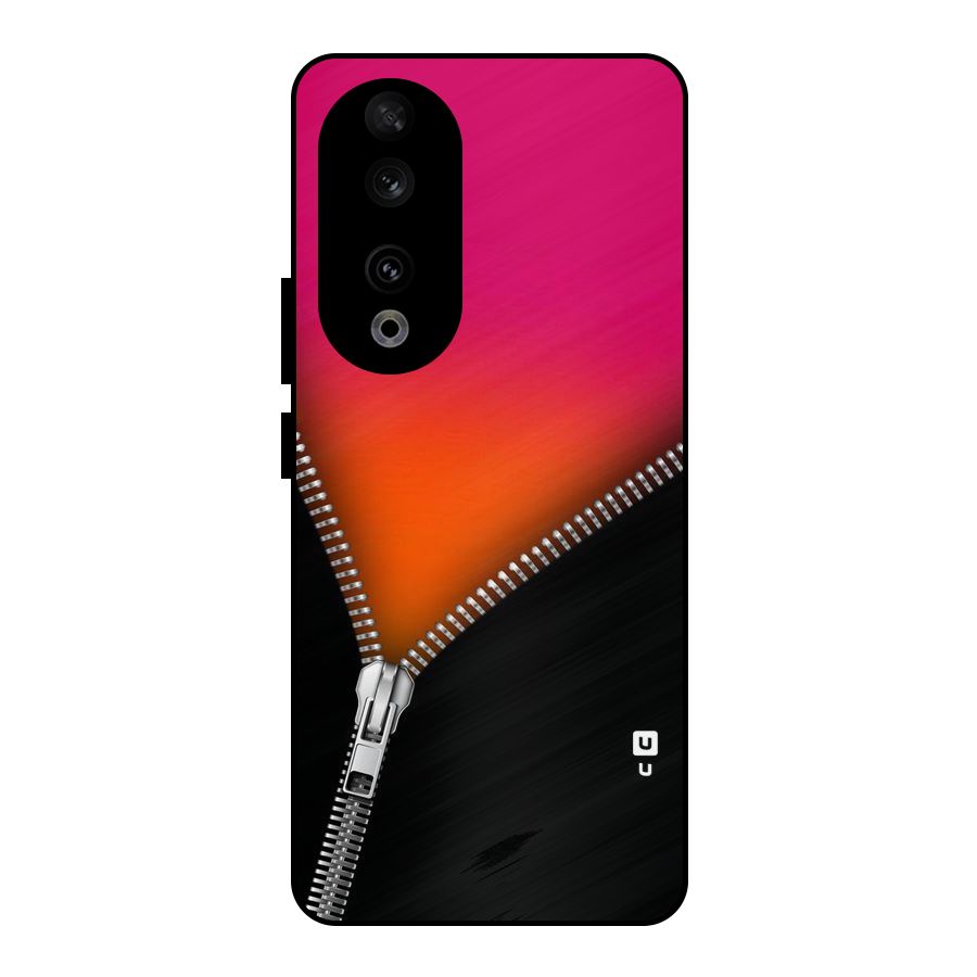Zipper Print Metal Back Case for Honor 90
