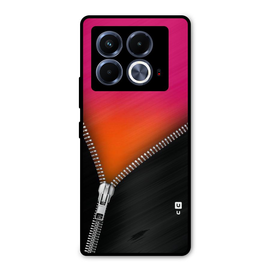 Zipper Print Metal Back Case for Infinix Note 40 5G