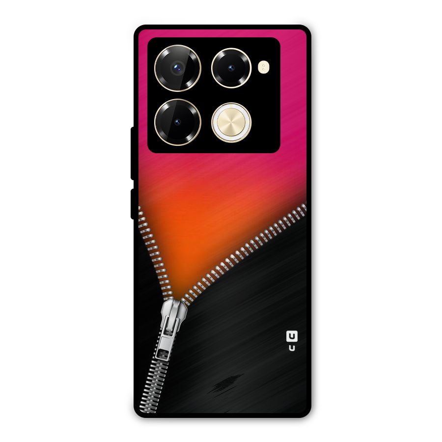 Zipper Print Metal Back Case for Infinix Note 40 Pro