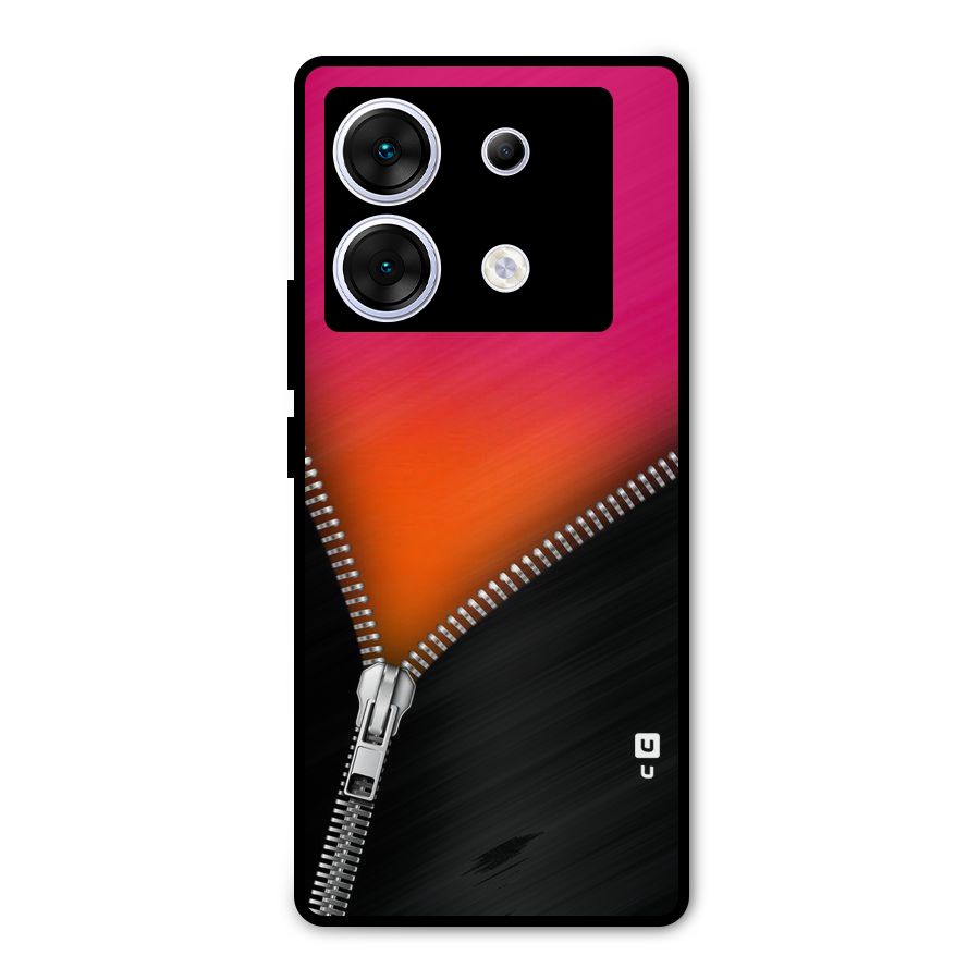 Zipper Print Metal Back Case for Infinix Zero 30 5G