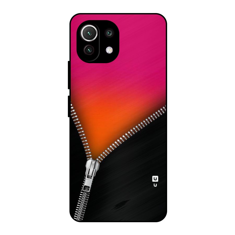 Zipper Print Metal Back Case for Mi 11 Lite NE 5G