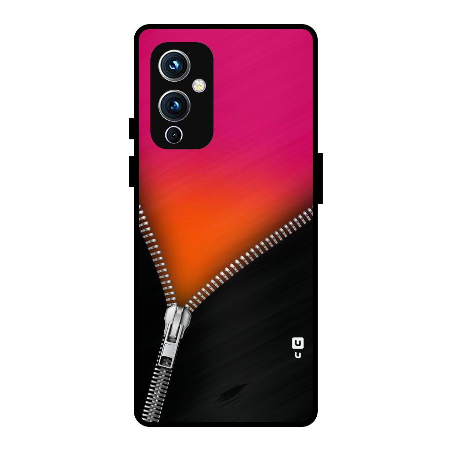 Zipper Print Metal Back Case for OnePlus 9