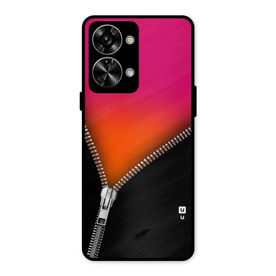 Zipper Print Metal Back Case for OnePlus Nord 2T