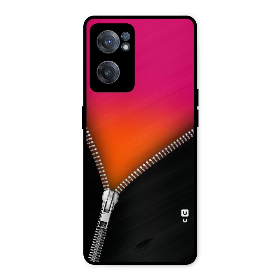 Zipper Print Metal Back Case for OnePlus Nord CE 2 5G