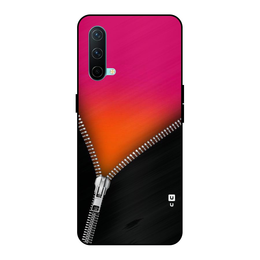 Zipper Print Metal Back Case for OnePlus Nord CE 5G
