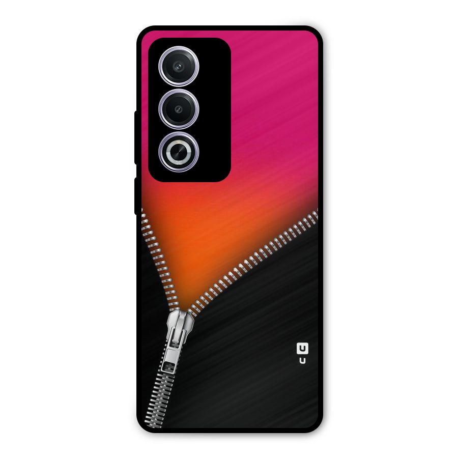 Zipper Print Metal Back Case for Oppo K12x