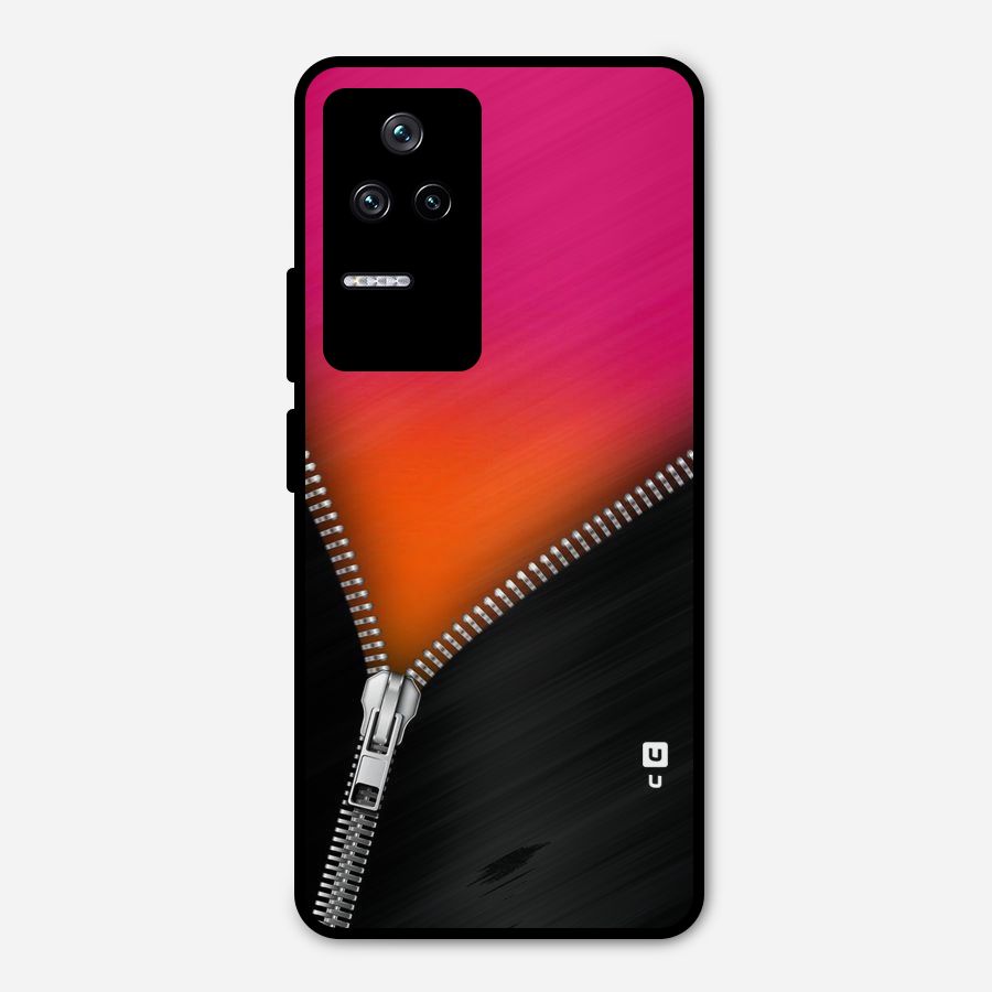 Zipper Print Metal Back Case for Poco F4 5G