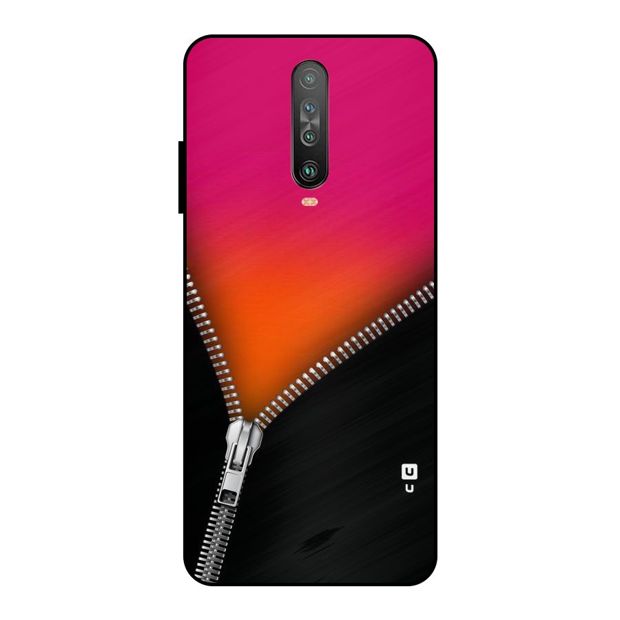 Zipper Print Metal Back Case for Poco X2