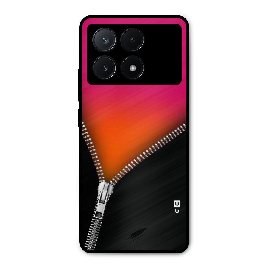 Zipper Print Metal Back Case for Poco X6 Pro