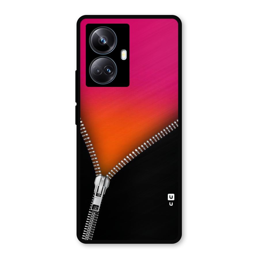 Zipper Print Metal Back Case for Realme 10 Pro Plus