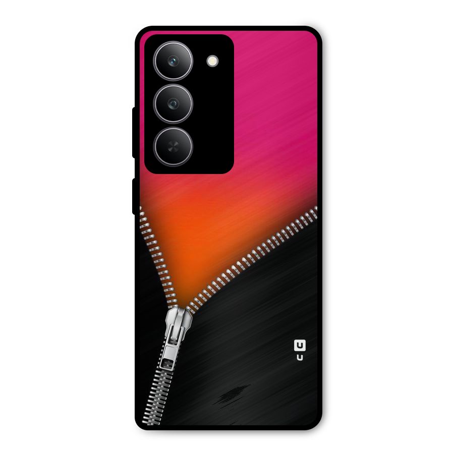 Zipper Print Metal Back Case for Realme 14x