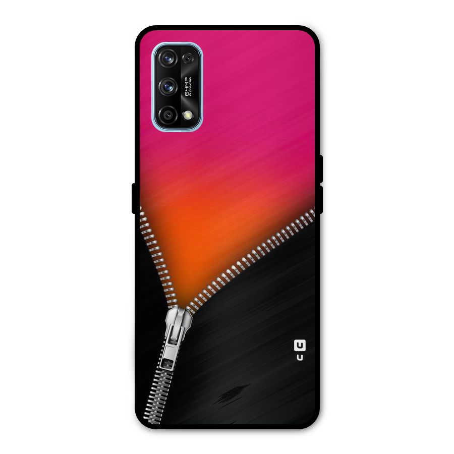 Zipper Print Metal Back Case for Realme 7 Pro