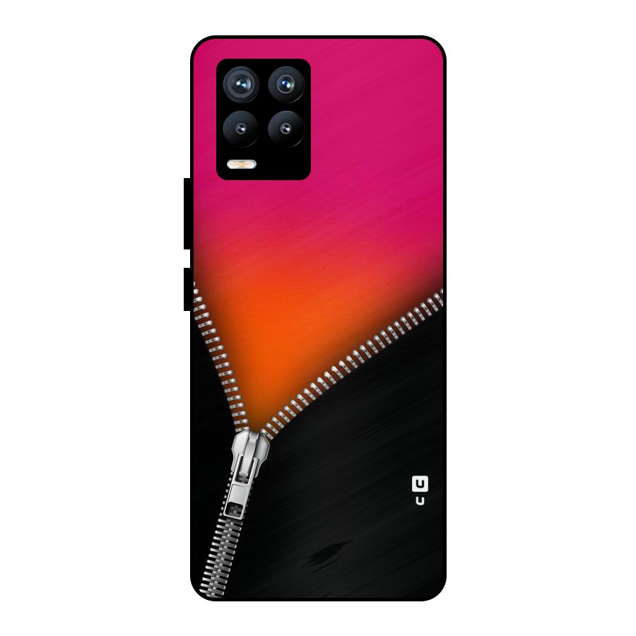 Zipper Print Metal Back Case for Realme 8 Pro