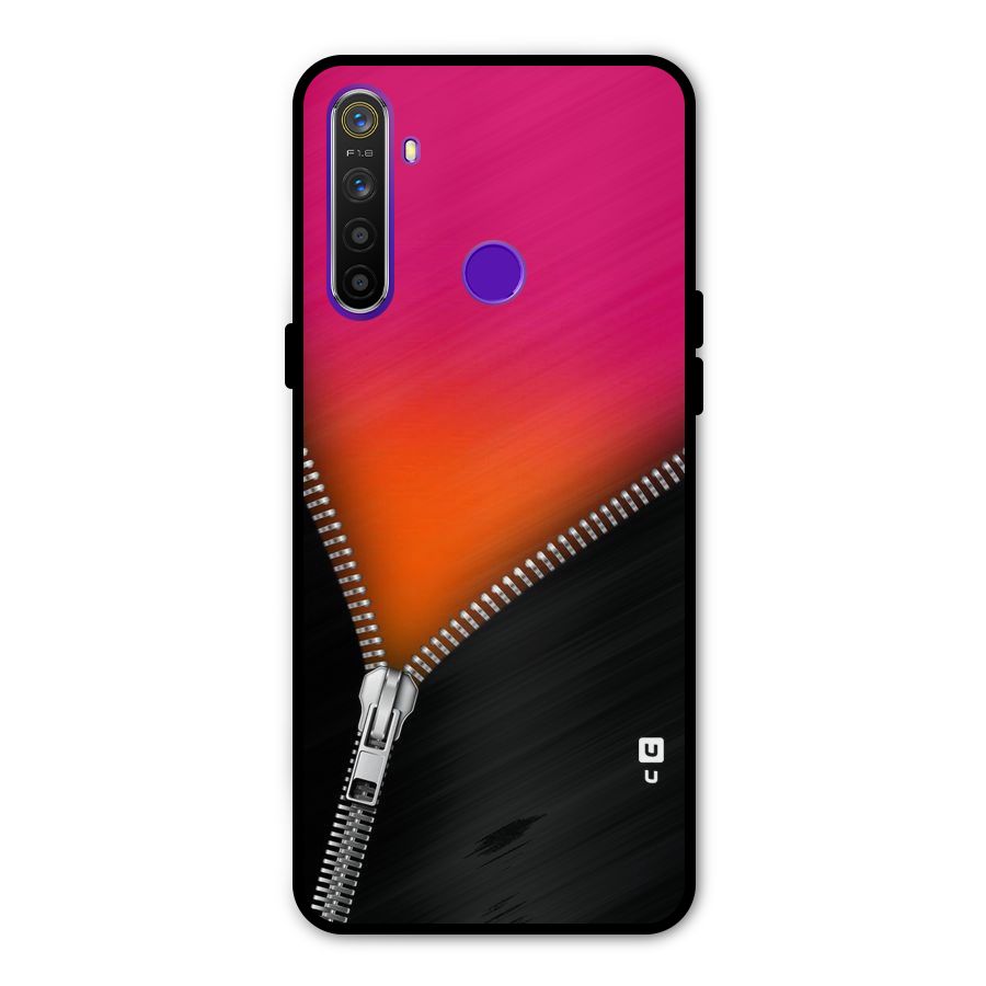 Zipper Print Metal Back Case for Realme Narzo 10