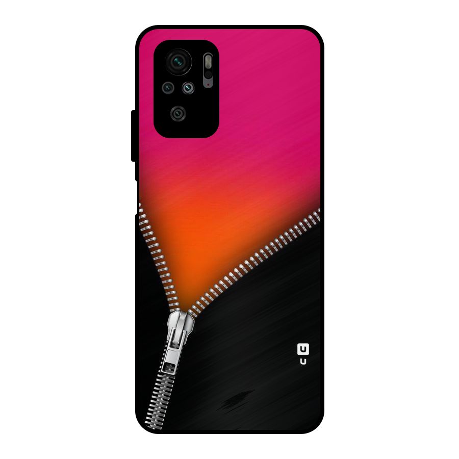 Zipper Print Metal Back Case for Redmi Note 10S