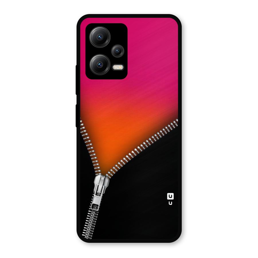 Zipper Print Metal Back Case for Redmi Note 12 5G
