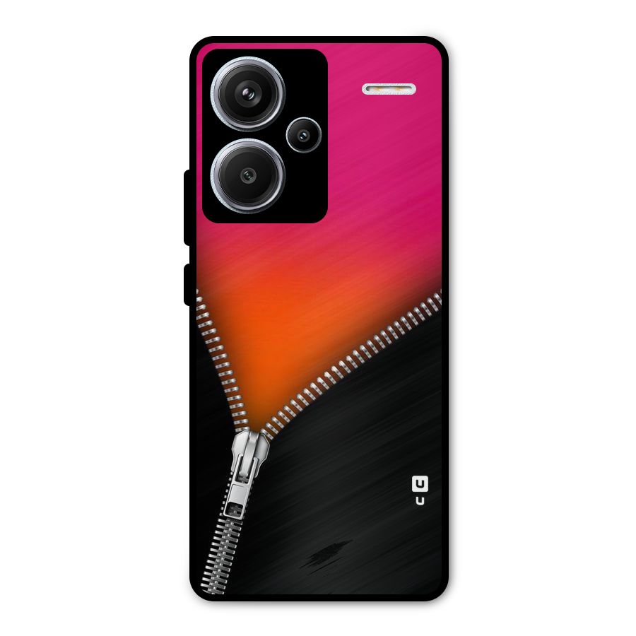 Zipper Print Metal Back Case for Redmi Note 13 Pro Plus