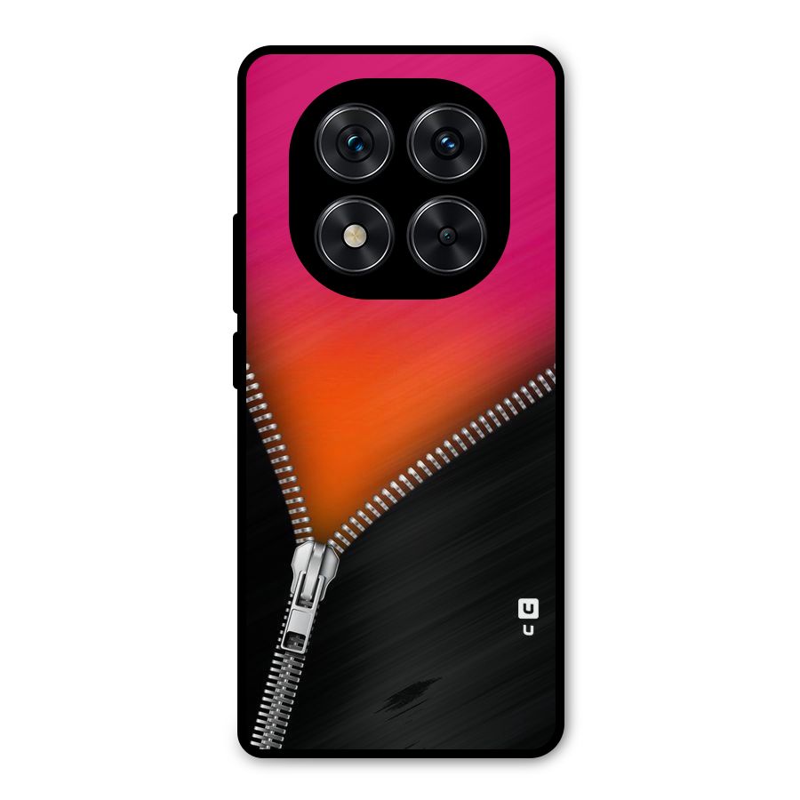 Zipper Print Metal Back Case for Redmi Note 14 Pro 5G