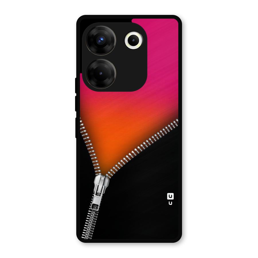 Zipper Print Metal Back Case for Tecno Camon 20