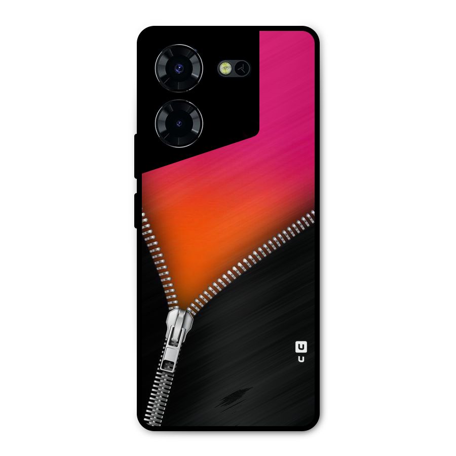 Zipper Print Metal Back Case for Tecno Pova 5 Pro 5G