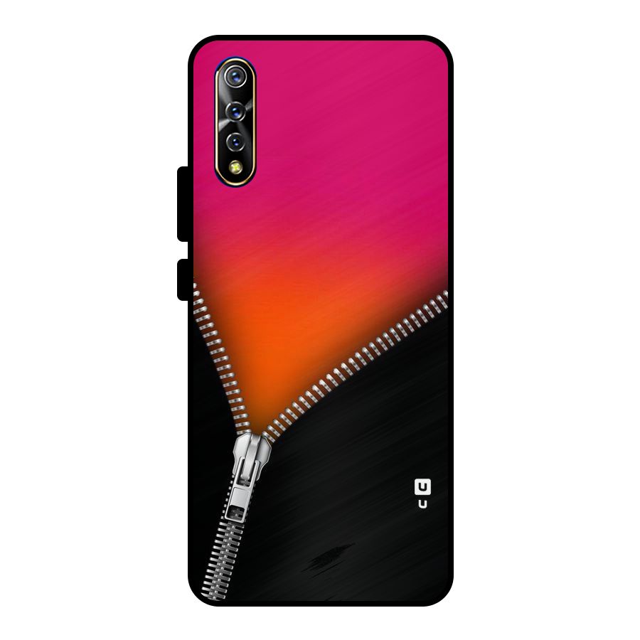 Zipper Print Metal Back Case for Vivo S1