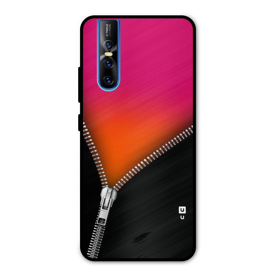 Zipper Print Metal Back Case for Vivo V15 Pro