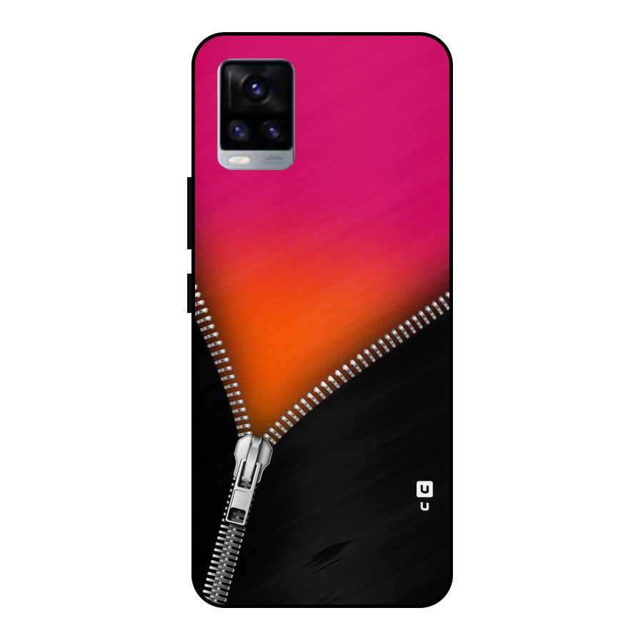 Zipper Print Metal Back Case for Vivo V20