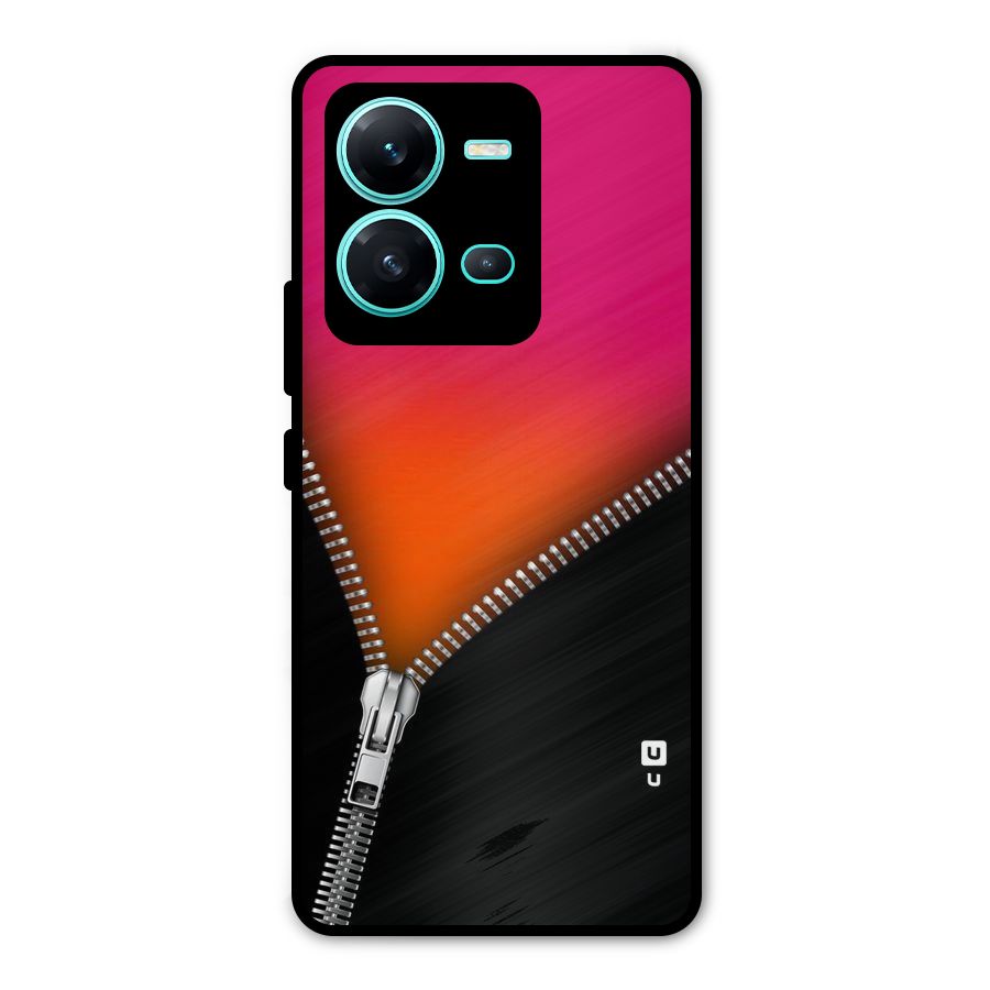 Zipper Print Metal Back Case for Vivo V25