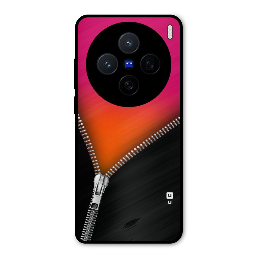 Zipper Print Metal Back Case for Vivo X200