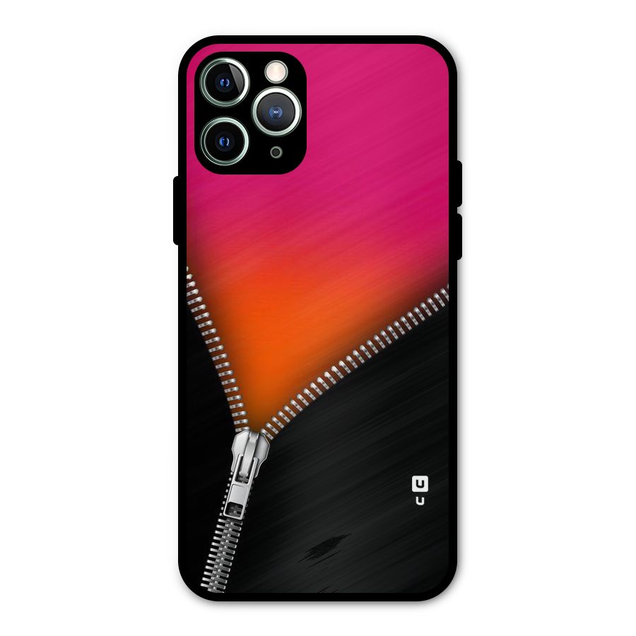 Zipper Print Metal Back Case for iPhone 11 Pro Max