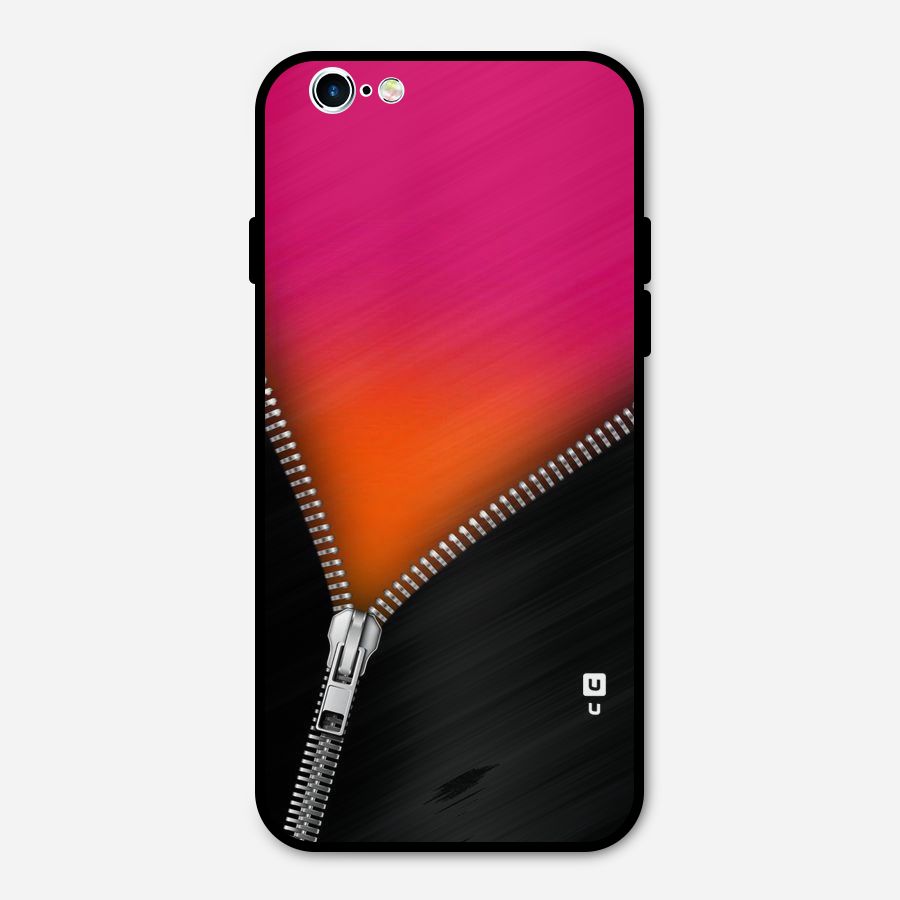 Zipper Print Metal Back Case for iPhone 6 6s