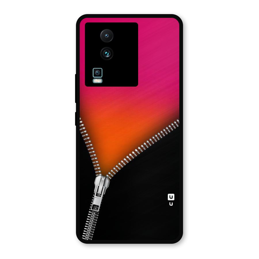 Zipper Print Metal Back Case for iQOO Neo 7