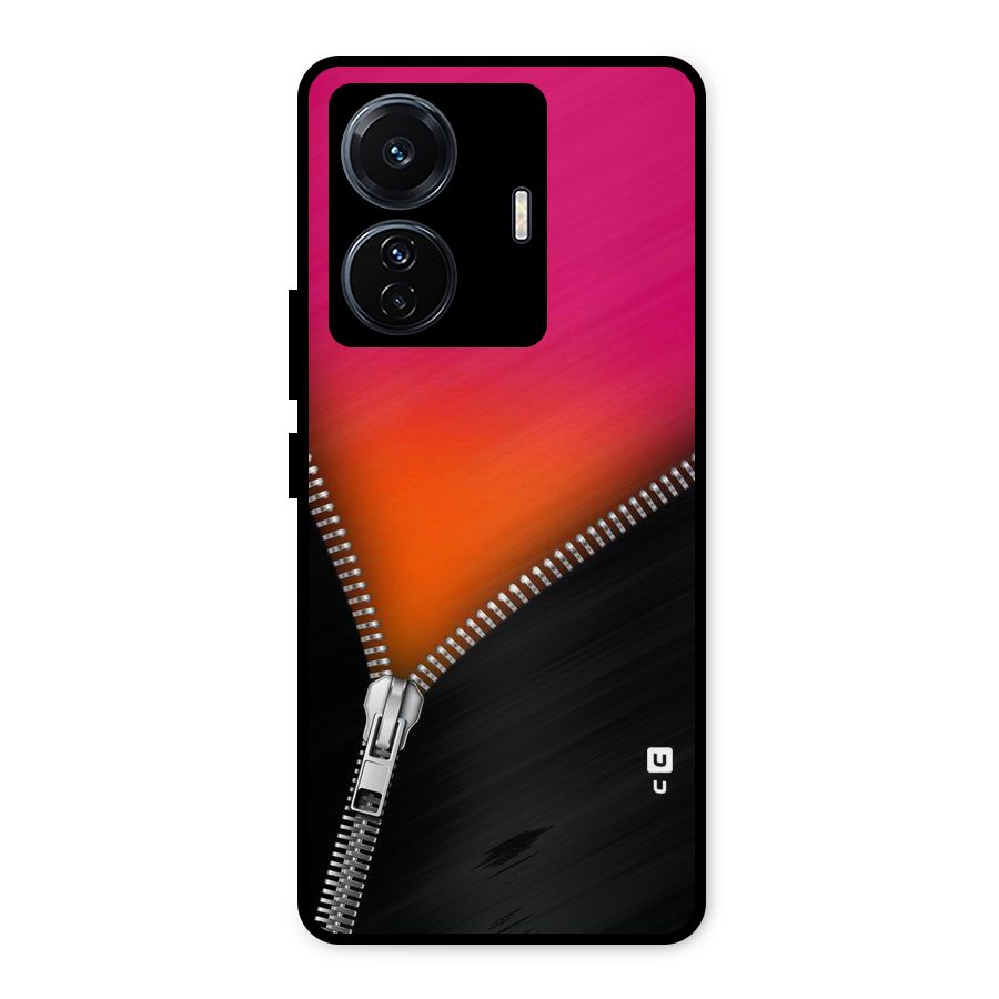 Zipper Print Metal Back Case for iQOO Z6
