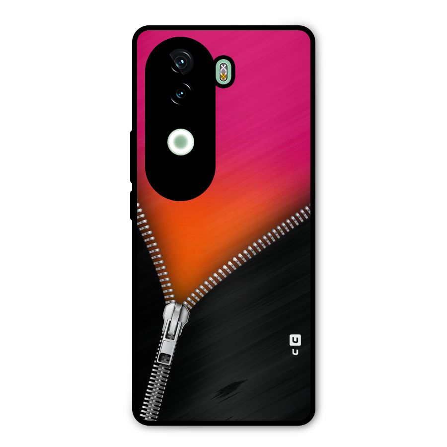 Zipper Print Metal Back Case for iQOO Z9s
