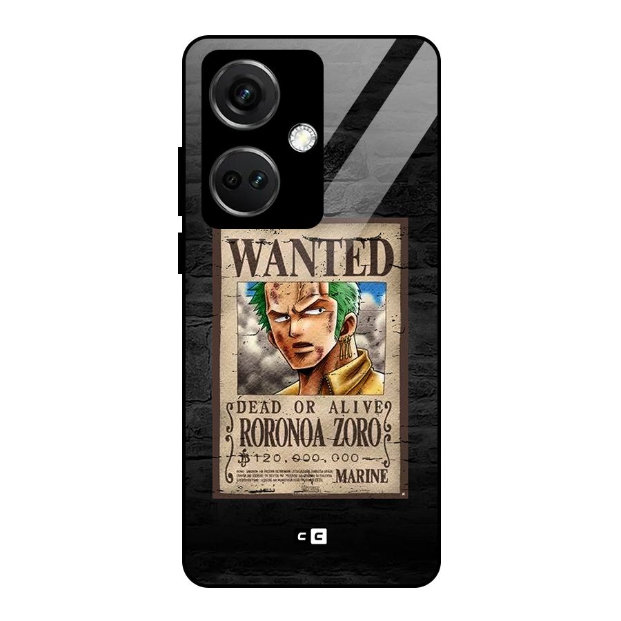 Zoro Wanted Glass Back Case for OnePlus Nord CE 3 5G