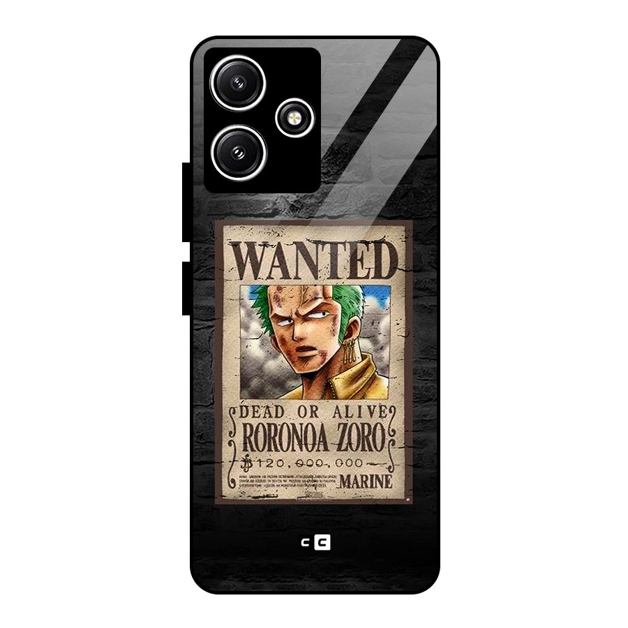 Zoro Wanted Glass Back Case for Redmi 12 5G