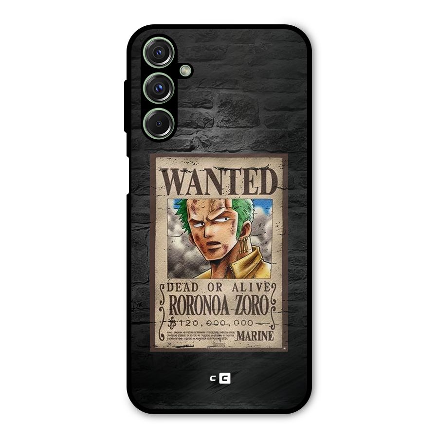 Zoro Wanted Metal Back Case for Galaxy F34