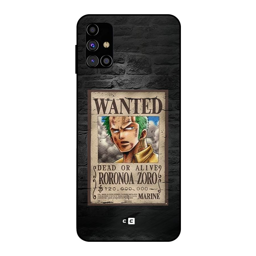 Zoro Wanted Metal Back Case for Galaxy M31s