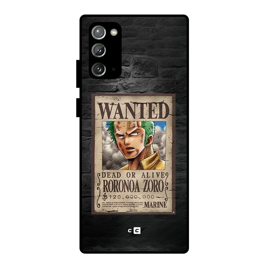 Zoro Wanted Metal Back Case for Galaxy Note 20