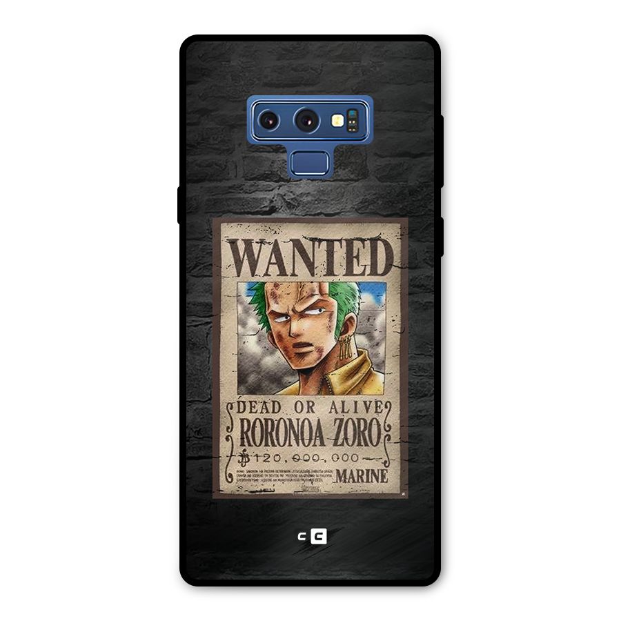 Zoro Wanted Metal Back Case for Galaxy Note 9