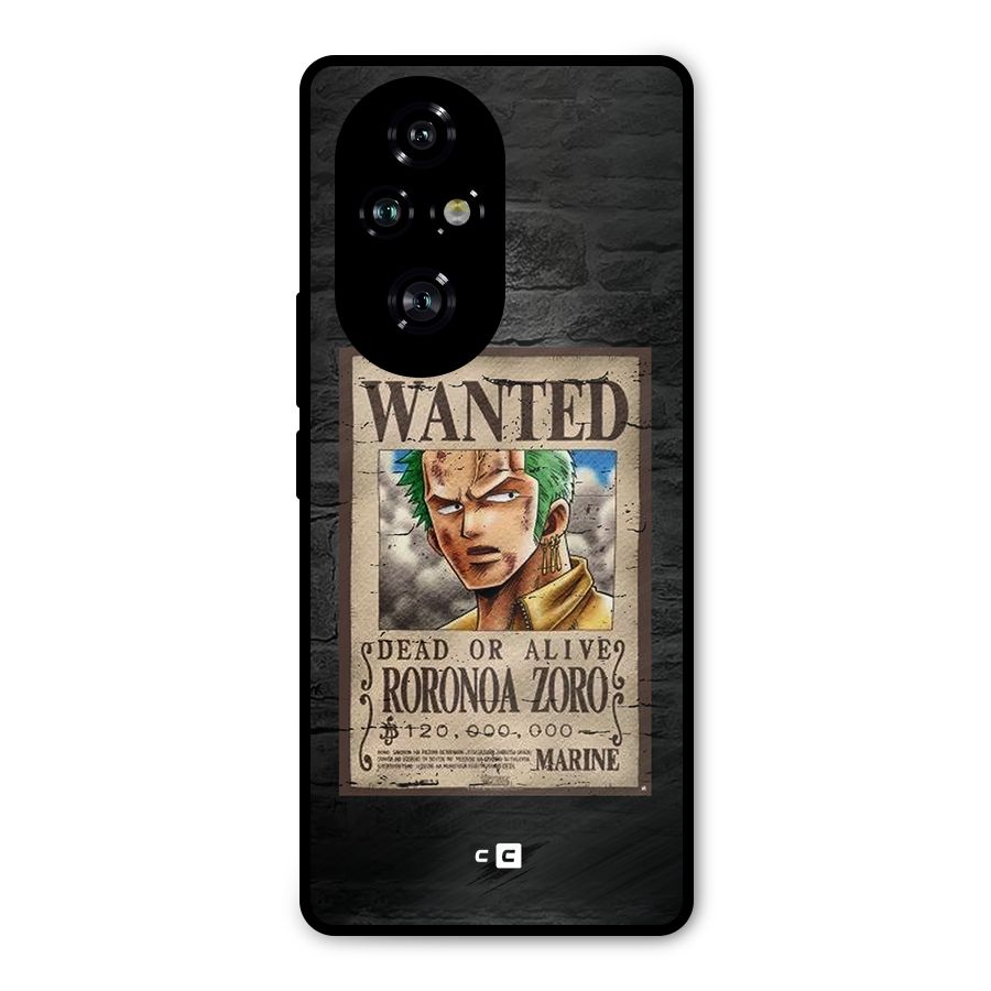 Zoro Wanted Metal Back Case for Honor 200 Pro