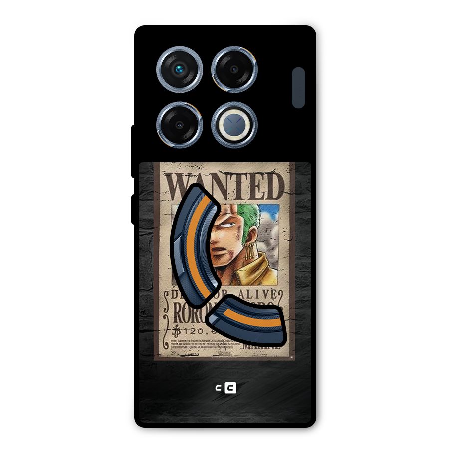 Zoro Wanted Metal Back Case for Infinix GT 20 Pro
