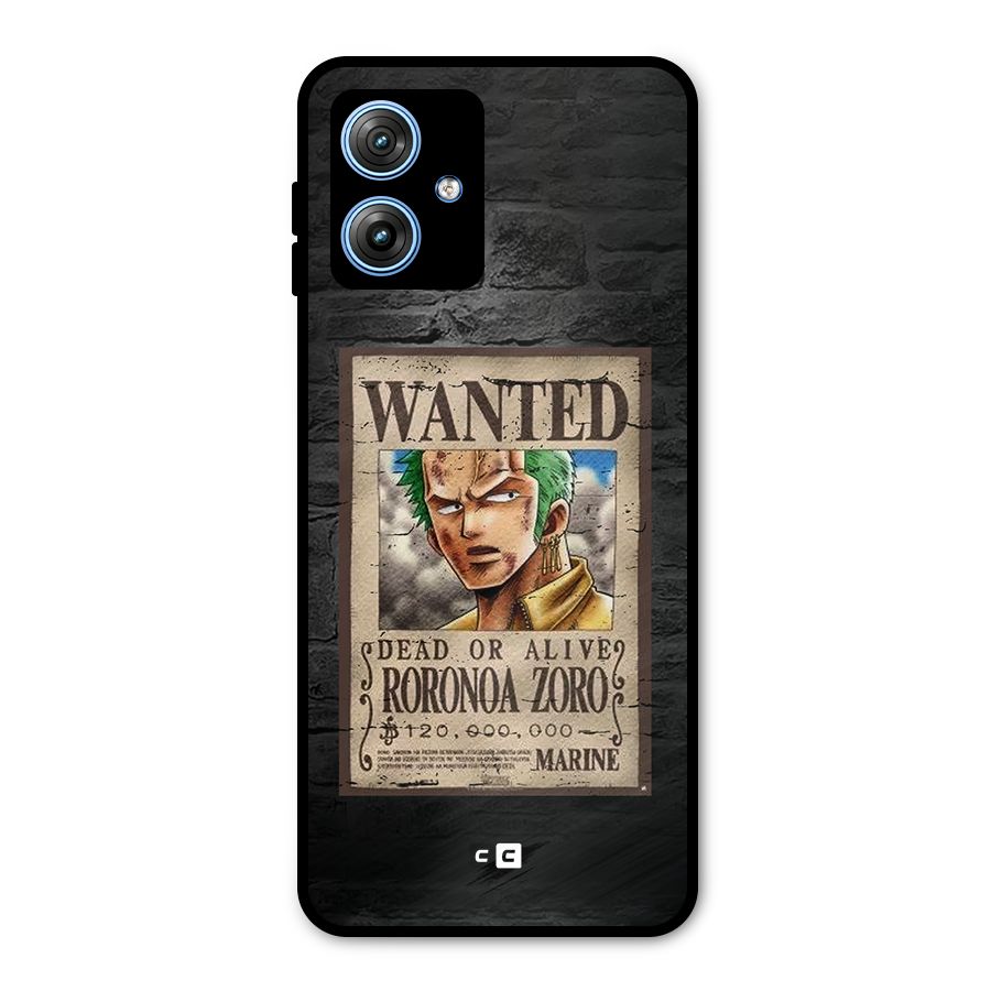 Zoro Wanted Metal Back Case for Moto G54