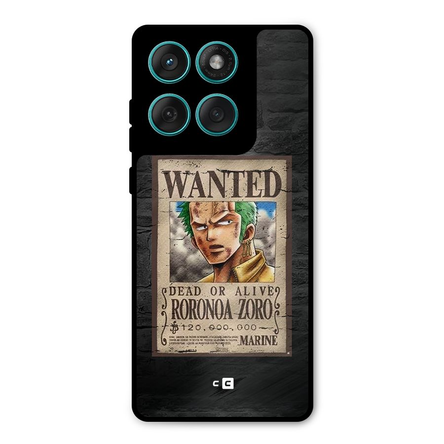 Zoro Wanted Metal Back Case for Motorola Edge 60 Fusion