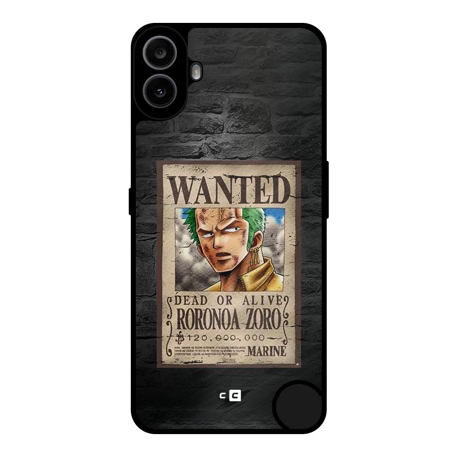Zoro Wanted Metal Back Case for Nothing CMF Phone 1