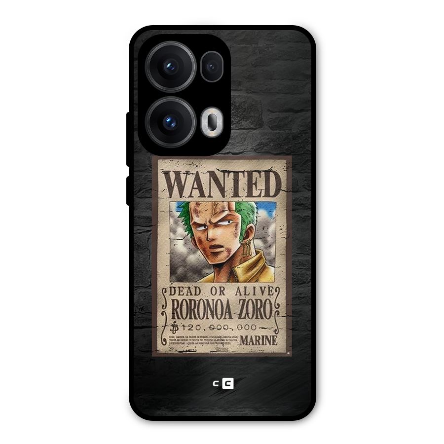 Zoro Wanted Metal Back Case for Oppo Reno13 Pro