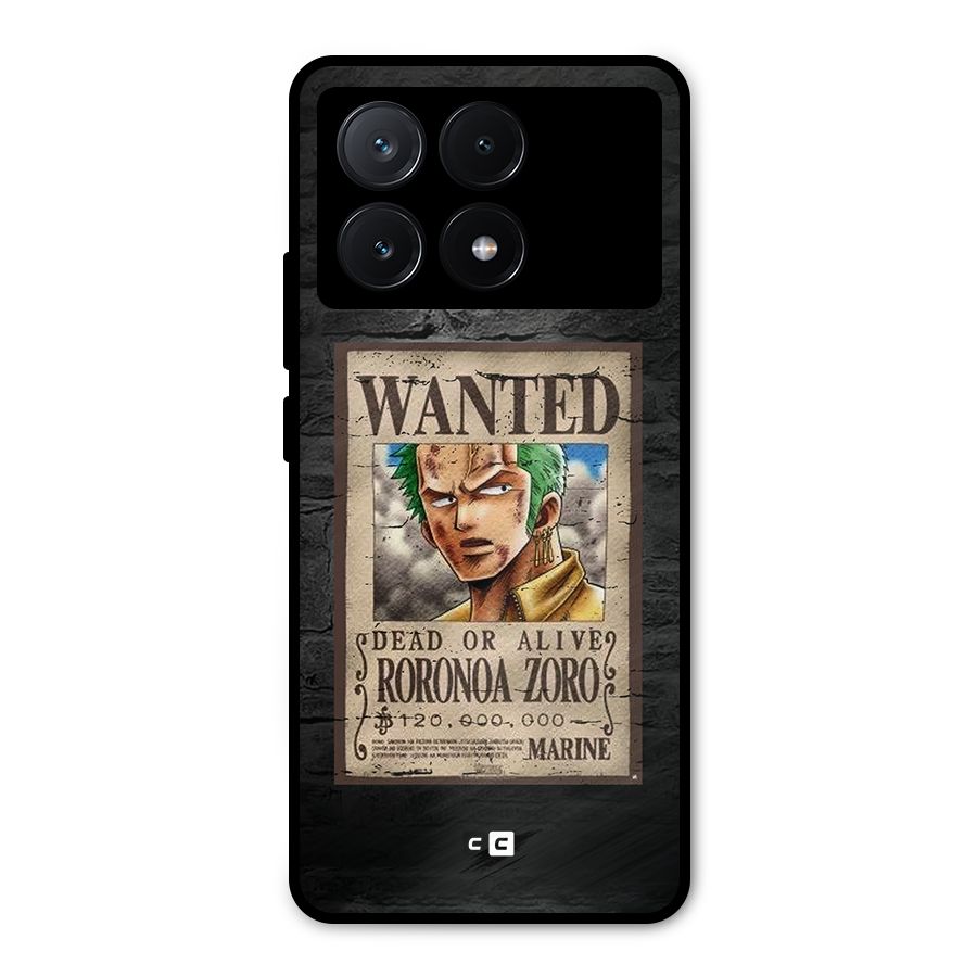 Zoro Wanted Metal Back Case for Poco X6 Pro