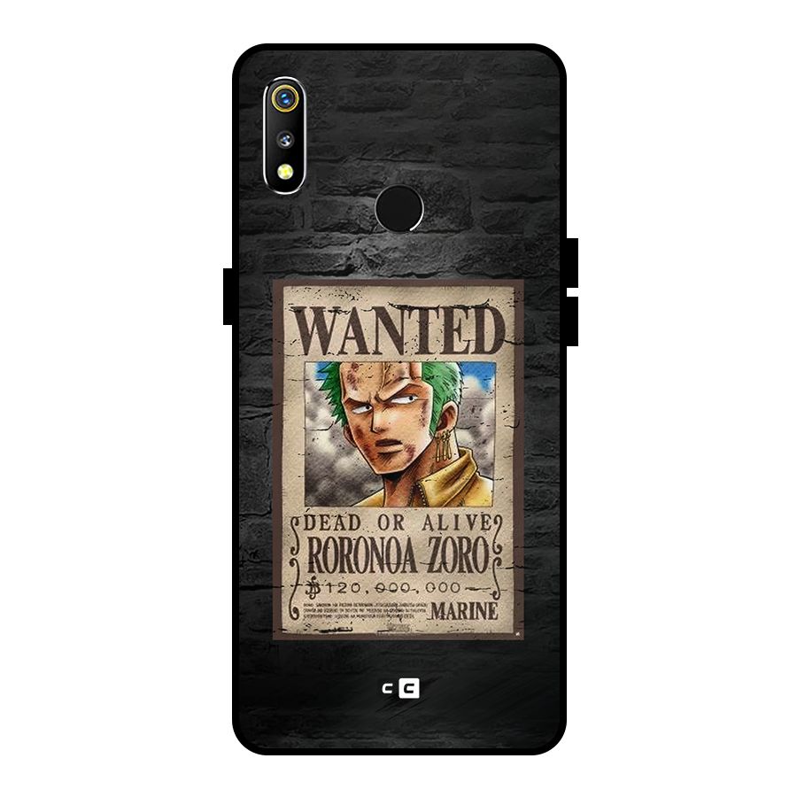 Zoro Wanted Metal Back Case for Realme 3i